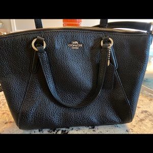 Black pebbled leather coach purse